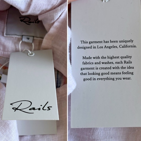 Rails Birds of Paradise Button Down Short Sleeve Top NWT • Girls’ 12 - Picture 6 of 8